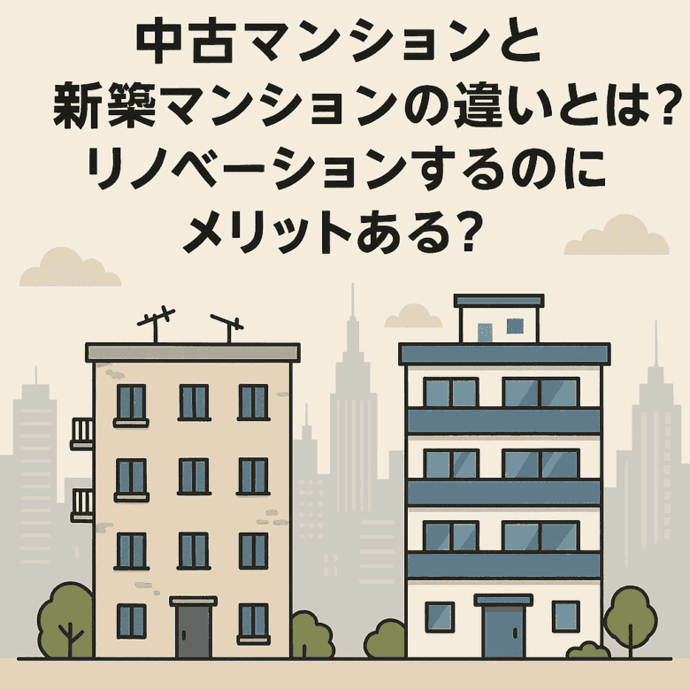 中古マンションと新築マンションの違いとは?リノベーションするのにメリットある?