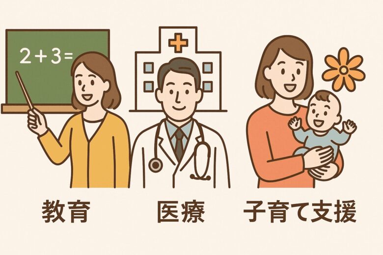 教育・医療・子育て支援が充実イラスト (1)
